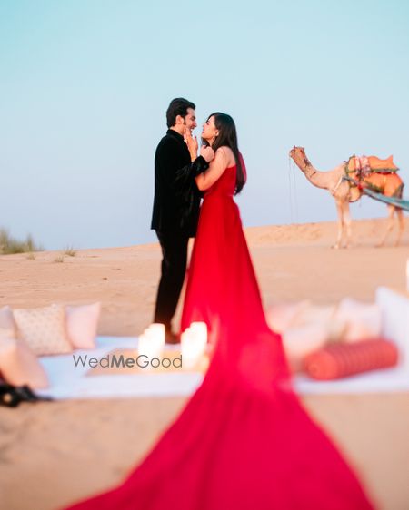 Photo of Couple during their pre wedding shoot