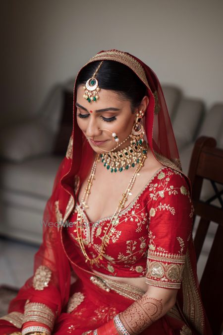 Photo of A beautiful bridal portrait.