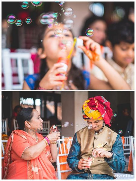 Photo of bubbles blown by guests