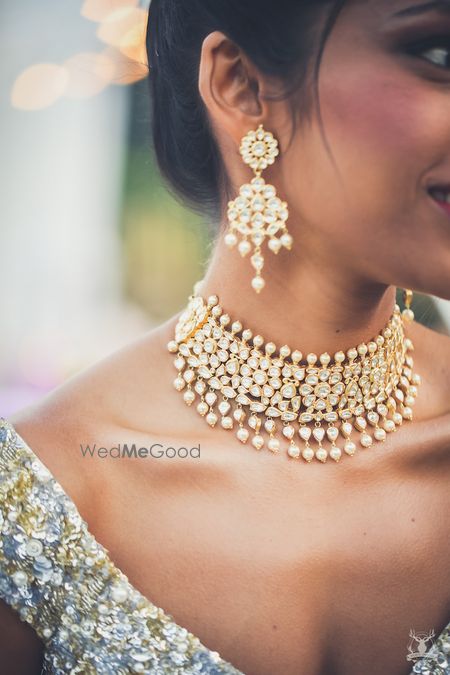 Photo of Engagement polki choker and earrings