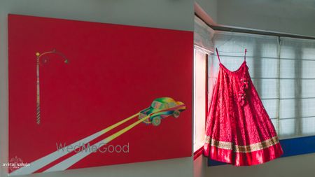 Photo of red bridal lehenga