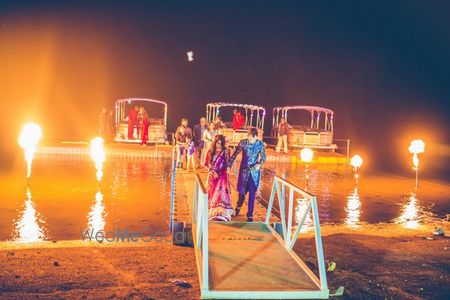 Photo of bride and groom entry