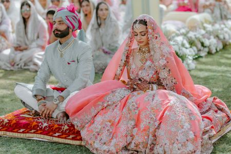 Photo of couple on wedding day