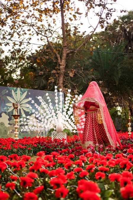 Photo of red bridal lehenga