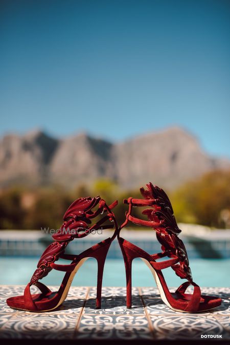 Photo of Trendy maroon bridal shoes