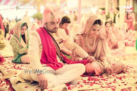 Photo of pastel pink anand karaj