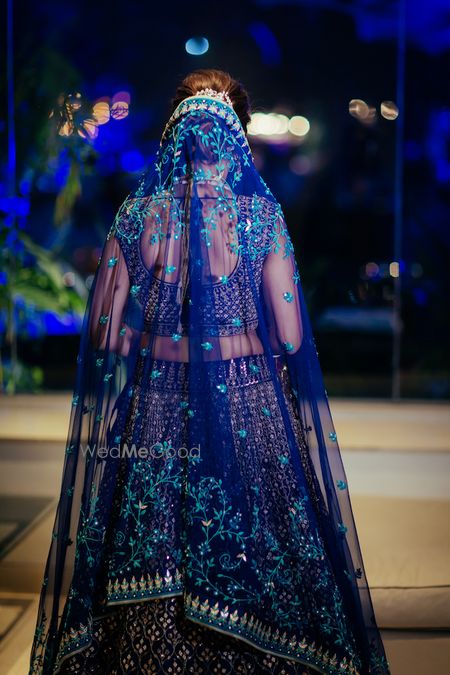 Photo of Offbeat bridal lehenga back shot