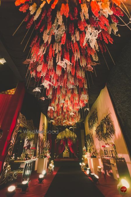 Photo of Entrance decor idea in red theme