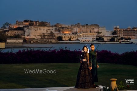 Photo of Couple portrait on sangeet