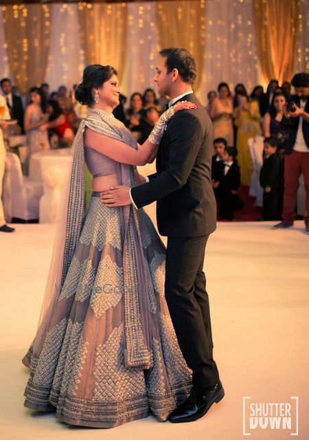 Photo of Dark Grey Lehenga by Shantanu Nikhil at Cocktail