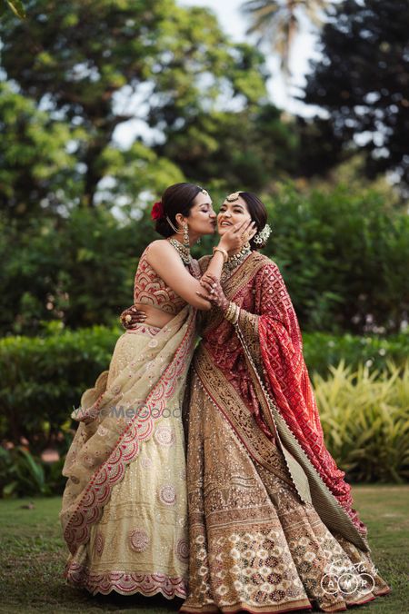 Photo of Cute Bride with Bridesmaid Portrait