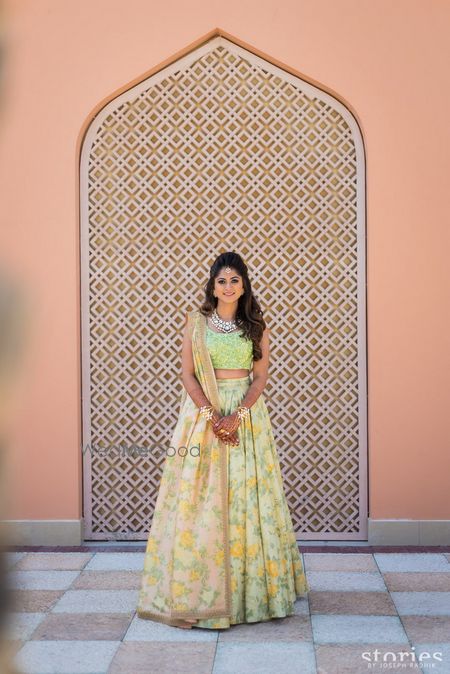 Light Green Outfits Photo floral lehenga