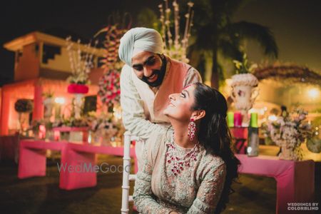 Light Blue Wedding Photoshoot & Poses Photo ruby necklace