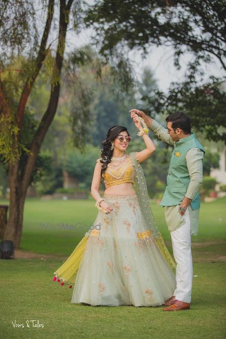 Photo of Dreamy engagement lehenga twirling bride