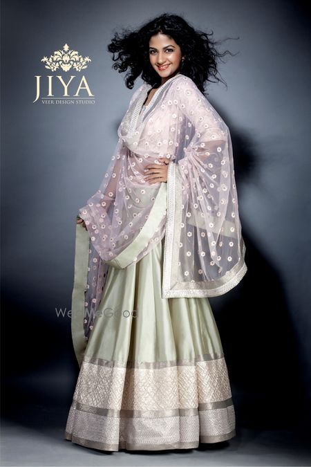 Photo of pastel pink and pastel green lehenga