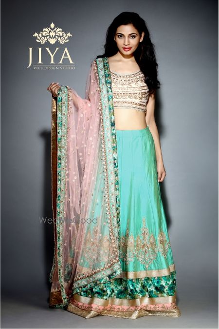 Photo of pastel green lehenga