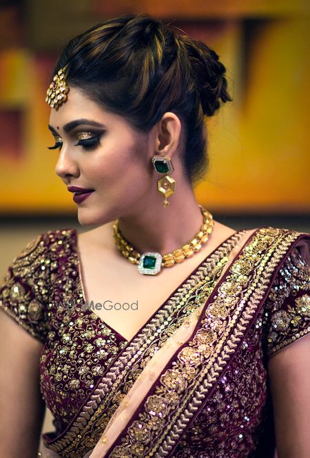 Photo of Bridal choker necklace with emeralds and diamonds