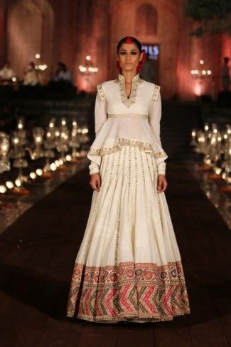 Photo of white mul mul lehenga