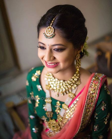 Photo of Soft peach makeup for mehendi