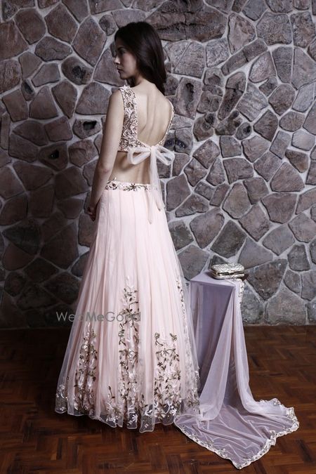 Photo of soft pink pleated lehenga