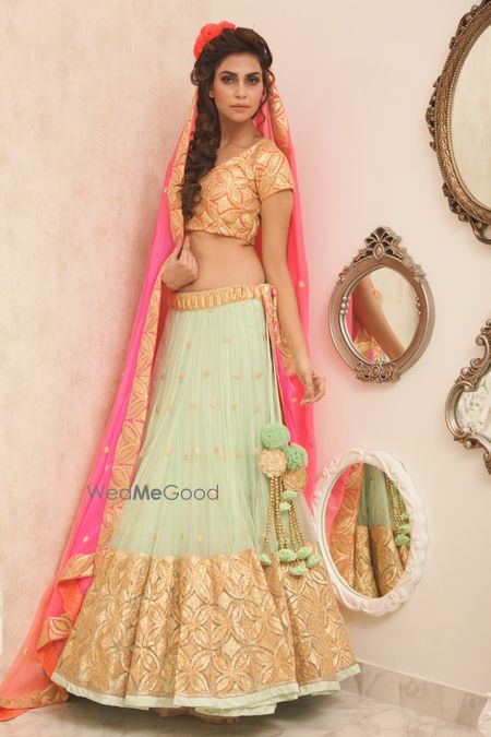 Photo of mint and mint lehenga