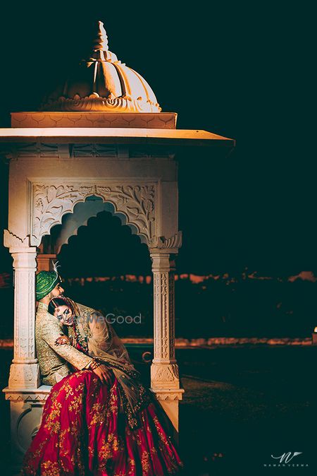 Photo of Destination palace wedding romantic couple portrait