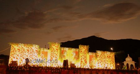 Photo of massive stage . yellow and orange