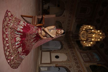 Photo of Bridal Lehenga with unique work and detailing