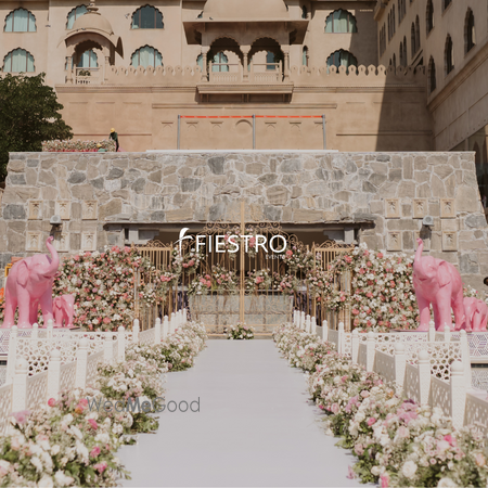 Photo of Gorgeous floral decor for wedding aisle in white and pink florals