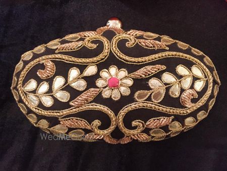 Photo of black bridal clutch