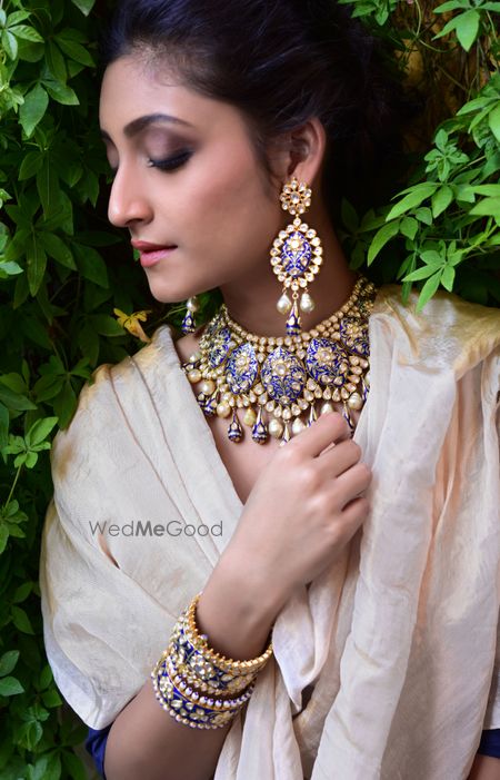 Photo of Purple enamel work jewellery set