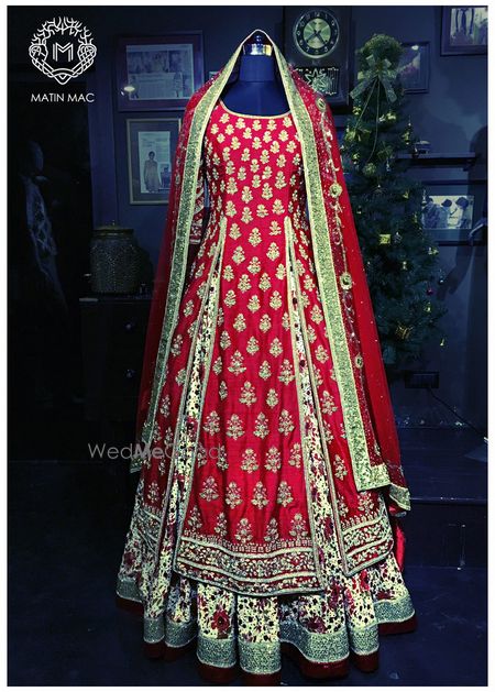 Photo of red and white lehenga