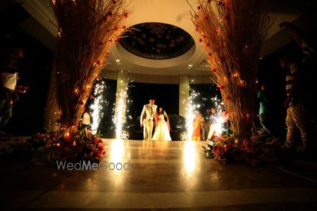 Photo of Fireworks at bride and groom entry