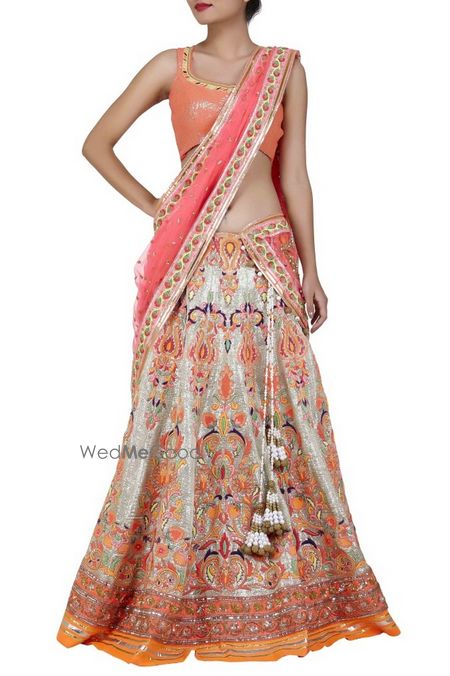 Photo of ash grey sangeet lehenga