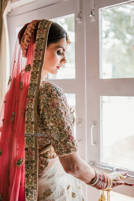 Photo of Embellished floral embroidery bridal outfit