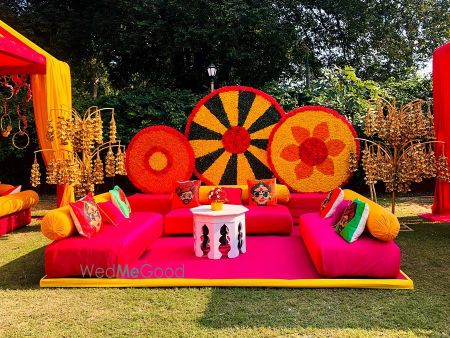 Photo of Bright and colorful mehndi decor