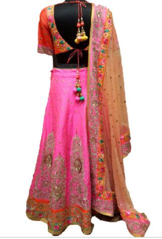 Photo of pink and orange lehenga