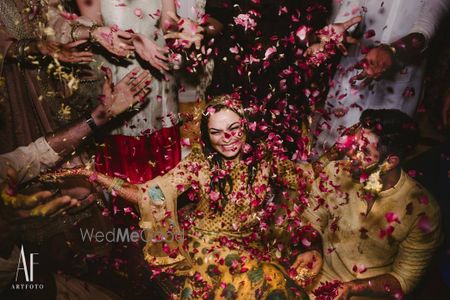 Photo of fun bridal portrait