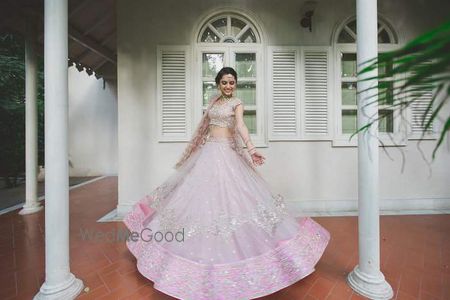 Photo of Baby Pink and Silver Twilring Lehenga