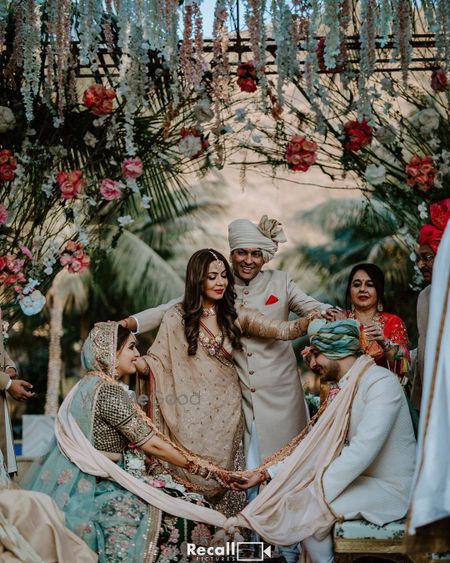 Photo of couple mandap shot just before the pheras