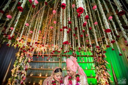 Photo of Hanging floral strings wedding mandap