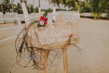 Photo of Welcome to our beginning sign entrance decor