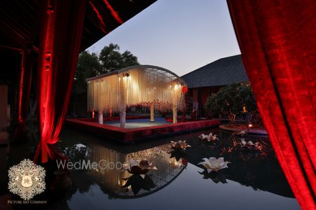 Photo of Floating mandap with floral strings