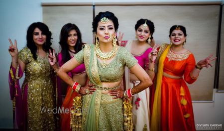 Photo of Cool bride with bridesmaids