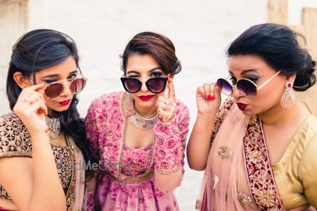 Photo of cool bridesmaids portrait