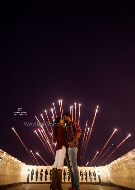 Photo of Firecracker shot in pre wedding shoot