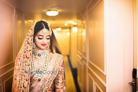 Photo of Layered bridal jewellery with long and choker necklace