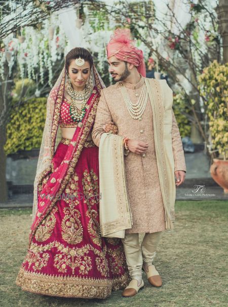 Photo of raspberry pink lehenga