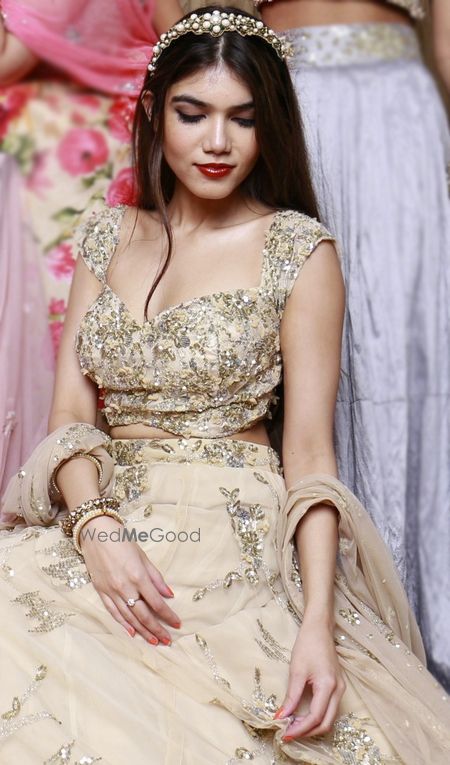 Photo of cream lehenga