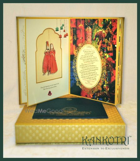 Photo of gold invitations